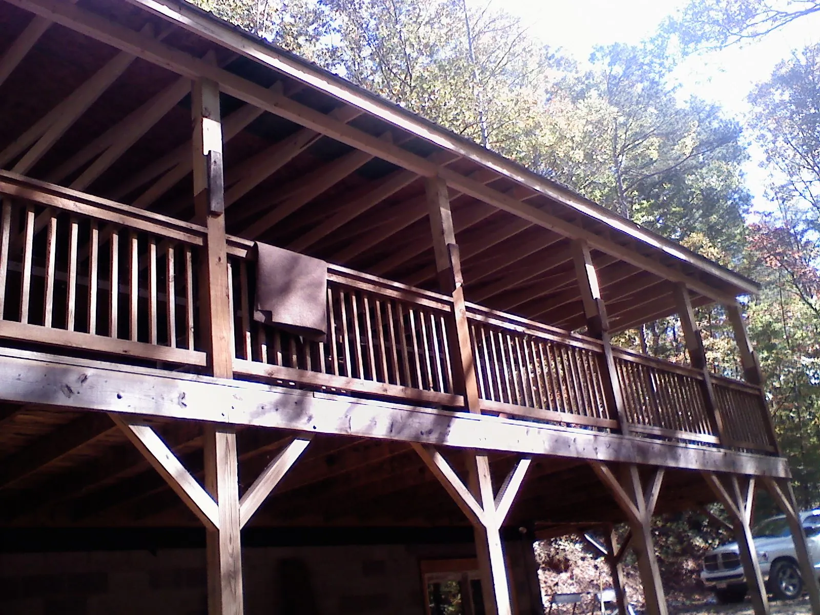 Timber framing under a new elevated porch and deck — Roof Leak Repair in Kingsland by Roofing Brothers